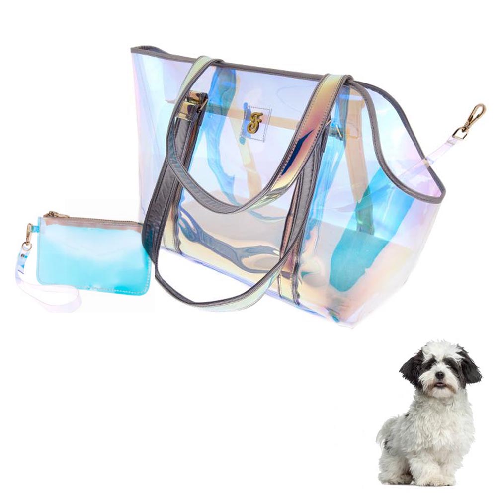 Borsa per cani rainbow con pochette e guinzaglio integrato max 10 kg fuss-dog