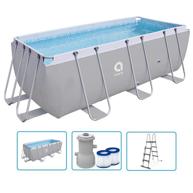 Piscina fuoriterra rettangolare 400x207x122 cm