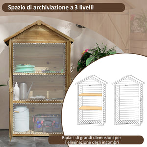 Casetta Box da Giardino per Attrezzi 102x54x177 cm in Legno di Abete