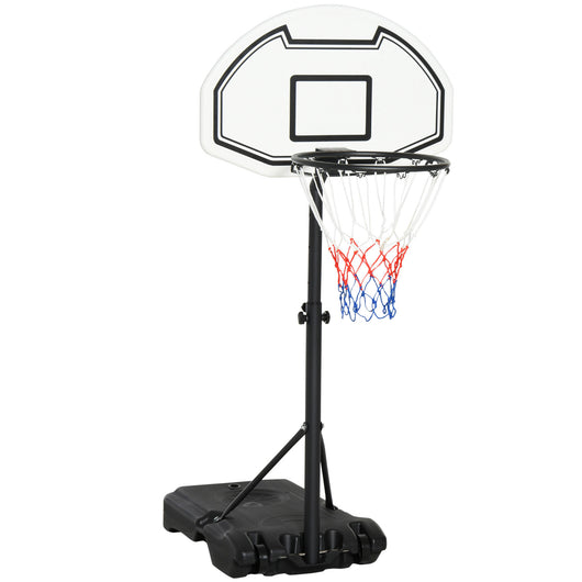 Canestro da Basket da Esterno per Bambini Altezza Regolabile 132,5-161,5 cm Multicolore