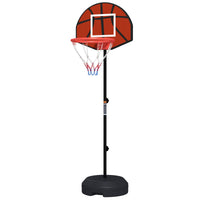 Canestro Basket con Bersaglio Freccette 2 in 1 38,5x48,5x179 cm in Acciaio e PE Nero e Marrone