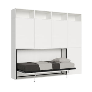 Letto Singolo a Scomparsa Composizione B Kando H226,7 Bianco Frassino con Materasso