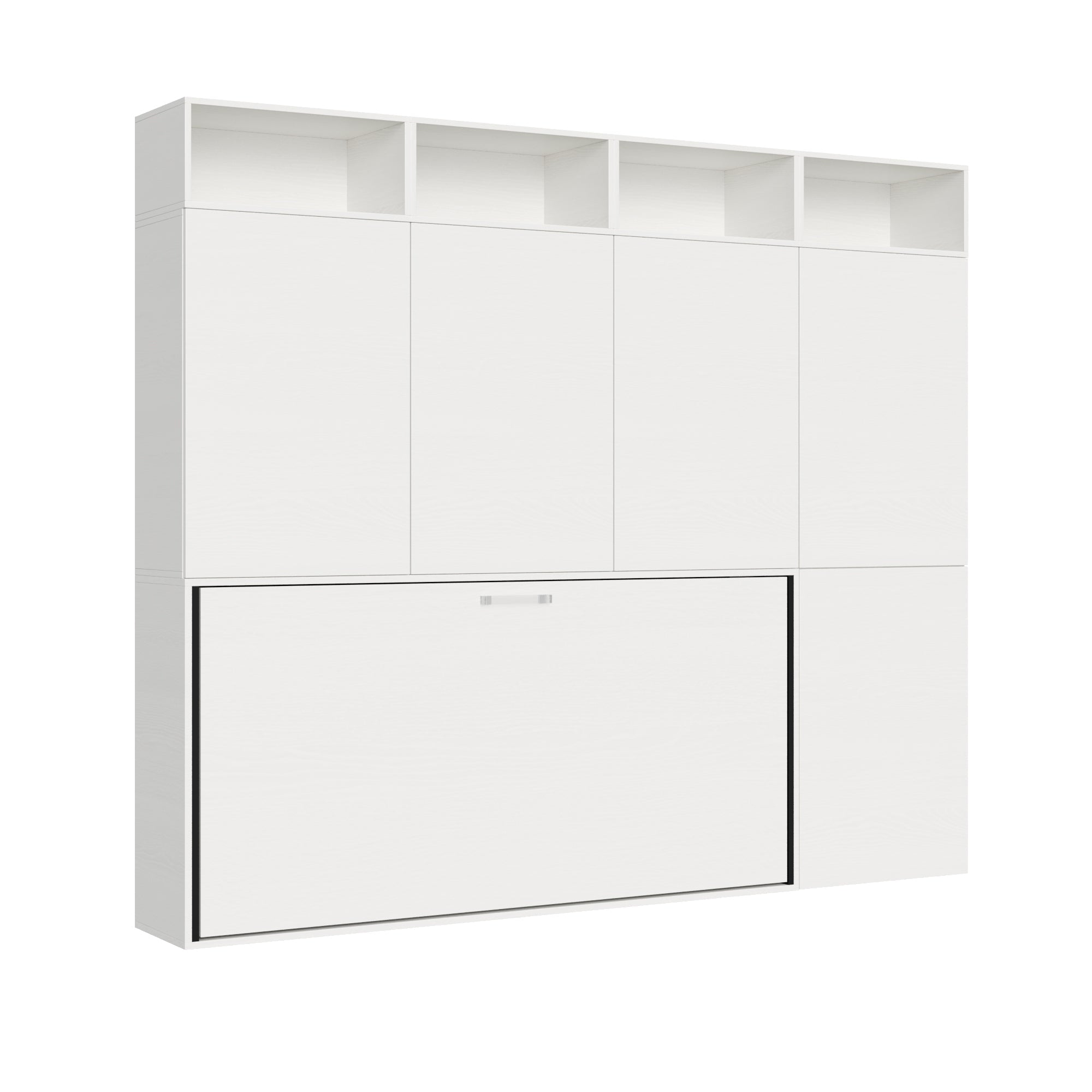 Letto Singolo a Scomparsa Composizione B Kando H226,7 Bianco Frassino con Materasso