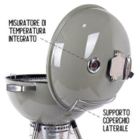 Barbecue a Carbone Carbonella ⌀57 cm con Ruote Ketty Gold