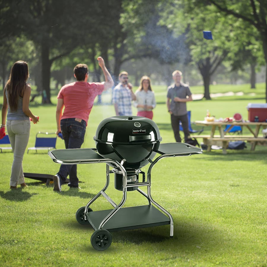 Barbecue a Carbone Carbonella 130x66x101 cm con Carrello Sally Nero