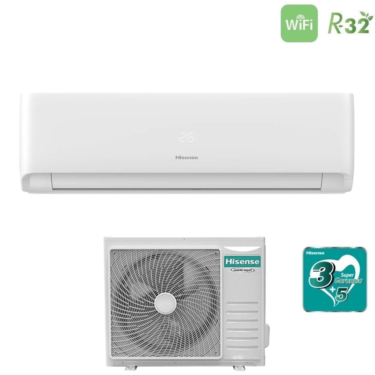 Climatizzatore Condizionatore Hisense Inverter serie ECOSENSE 24000 Btu KF70KT01G R-32 Wi-Fi Integrato