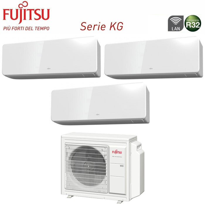 Climatizzatore Condizionatore Fujitsu Trial Split Inverter serie KG 12+12+12 con AOYG24KBTA3 R-32 Wi-Fi Integrato 12000+12000+12000