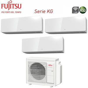 Climatizzatore Condizionatore Fujitsu Trial Split Inverter serie KG 7+12+12 con AOYG24KBTA3 R-32 Wi-Fi Integrato 7000+12000+12000