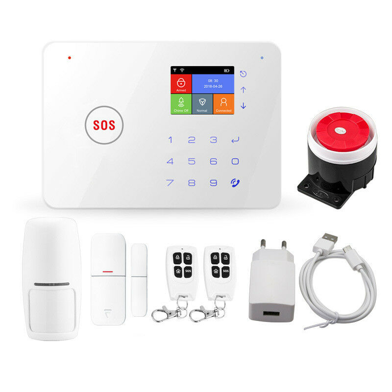 KIT ANTIFURTO CASA ALLARME COMBINATORE WIFI GSM WIRELESS SENZA FILI CON SCHEDA