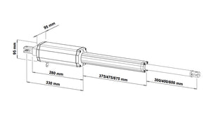 KIT AUTOMAZIONE CANCELLO  1 ANTA BATTENTE ELETTROMECCANICO LINEARE 230V VDS 112556/1