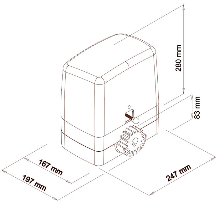 KIT AUTOMAZIONE CANCELLO SCORREVOLE VDS  CARRERA 230V FINO A 1000 KG 100606