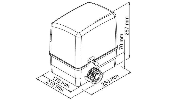 KIT AUTOMAZIONE CANCELLO  SCORREVOLE VDS  SIMPLY 24V  FINO A 600 KG  SIMPLY 100010/7 