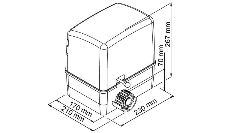 KIT AUTOMAZIONE CANCELLO  SCORREVOLE VDS  SIMPLY 24V  FINO A 600 KG  SIMPLY 100010/7 