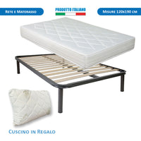 Kit Rete ortopedica e materasso waterfoam piazza e mezza 120x190 Norvegia H19, cuscino incluso - Comprarredo