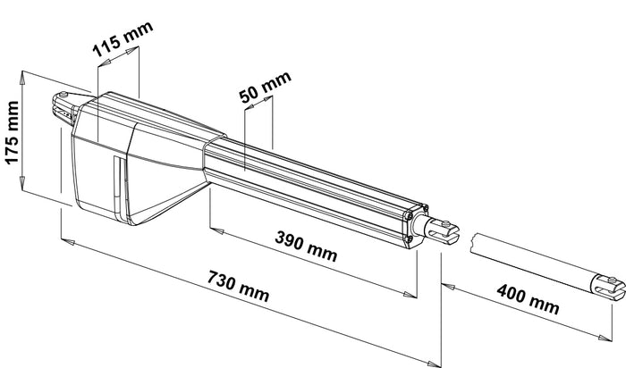  KIT PER CANCELLO BATTENTE 1 ANTA LINEARE 230V  EGO 11021/1