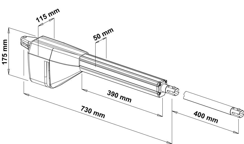  KIT PER CANCELLO BATTENTE 1 ANTA LINEARE 24V  EGO 11024/1