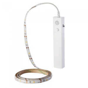 KIT STRISCIA LED 2.8W 1M IP65 CON ALIMENTAZIONE A BATTERIE E SENSORE MOVIMENTO PIR BIANCO NATURALE 4000K