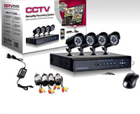 KIT VIDEOSORVEGLIANZA 4 CANALI TELECAMERA INFRAROSSI+DVR+ALIMENTATORE