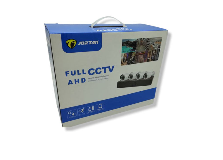 KIT VIDEOSORVEGLIANZA CCTV 4 CANALI TELECAMERA AHD INFRAROSSI+DVR+ALIMENTATORE P2P