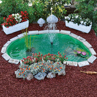 Kit Laghetto Artificiale + Pompa Filtro da Giardino 185x115x36 cm in Polietilene 270 Litri Verde