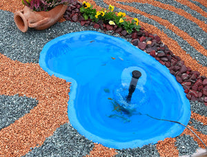 Kit Laghetto Artificiale + Pompa Filtro da Giardino 110x78x28 cm in Polietilene 120 Litri Azzurro