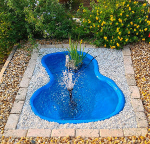 Kit Laghetto Artificiale + Pompa Filtro da Giardino 136x100x34 cm in Polietilene 220 Litri Azzurro