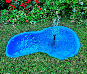 Kit Laghetto Artificiale + Pompa Filtro da Giardino 136x100x34 cm in Polietilene 220 Litri Azzurro