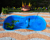 Kit Laghetto Artificiale + Pompa Filtro da Giardino 178x125x45 cm in Polietilene 610 Litri Azzurro