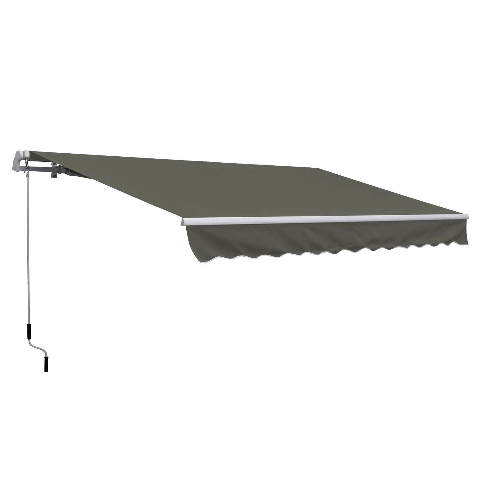 Tenda da Sole per Esterno Avvolgibile a Bracci 350x250 cm con Apertura a Manovella Grigio