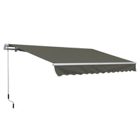 Tenda da Sole per Esterno Avvolgibile a Bracci 350x250 cm con Apertura a Manovella Grigio