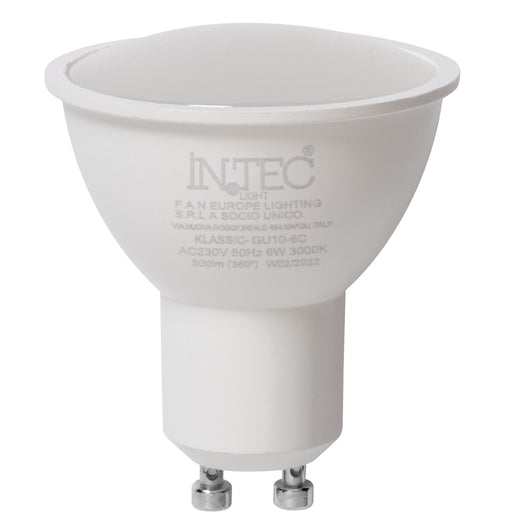 LAMPADINA LED GU10 6W 490LM 3000K 100° 50X57mm 15000h CRI80