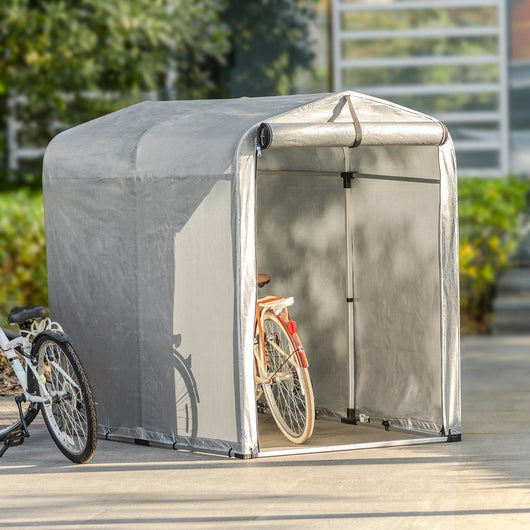 Tenda per Bicicletta Impermeabile Protezione UV Tenda da Garage per Biciclette Tenda Multiuso da Giardino in Colore Argento 120x176x163 cm, KLS11