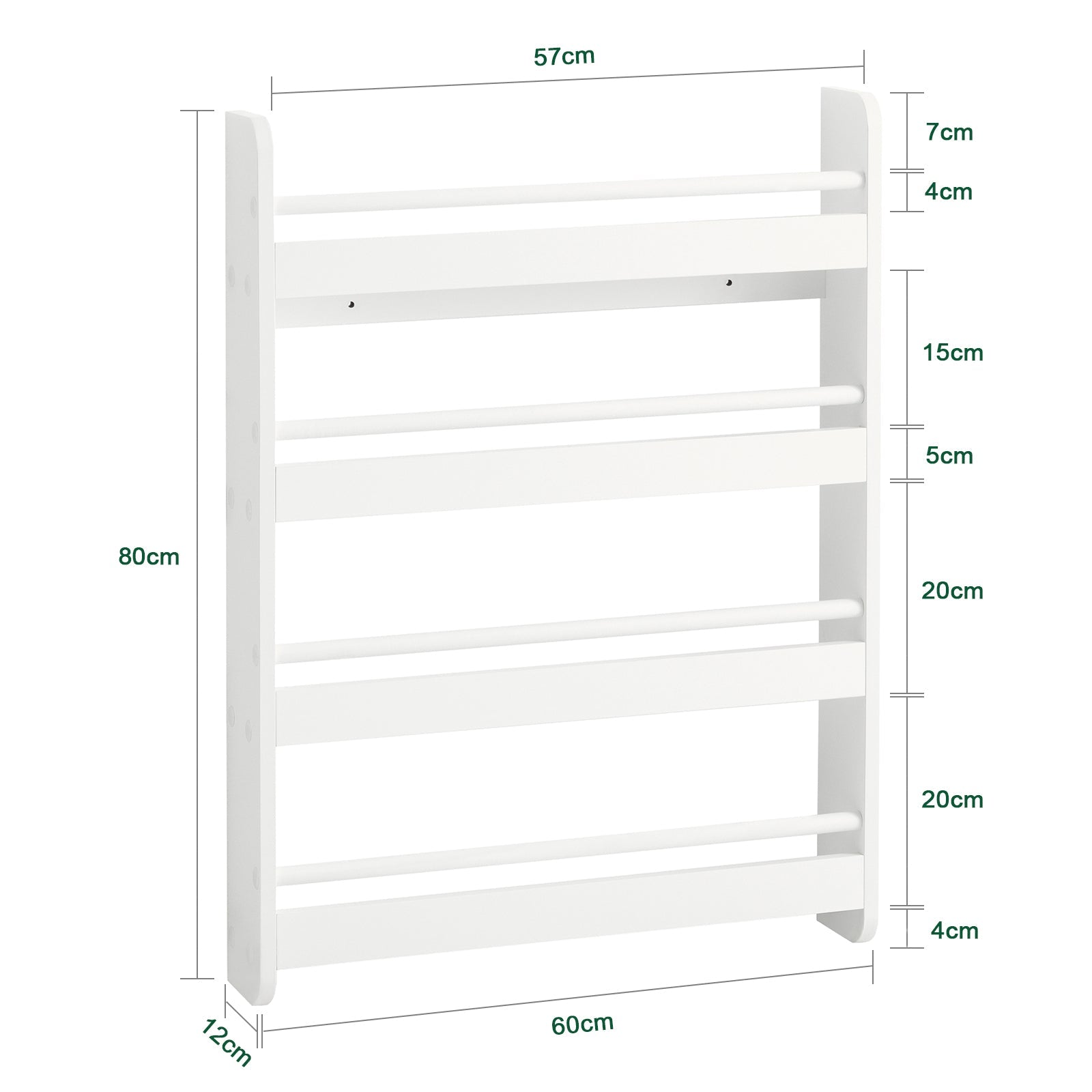 Libreria Portariviste Libreria Bambini Bianco L60*A80*P12cm KMB08-K-W