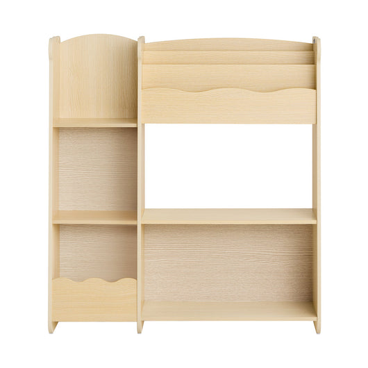 Scaffale per bambini con 3 ripiani e 5 scomparti Aperti Scaffale Libreria per bambini Naturale 91x30x100cm KMB101-N