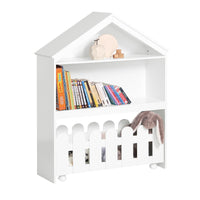 Mensola per bambini, Mensola portaoggetti, Libreria con ruote, organizer per giocattoli per bambini 91x30 x114cm KMB52-W SoBuy