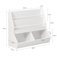 Libreria per bambini Scaffale portaoggetti con 2 ripiani e 2 vani aperti Mobile per giocattoli Bianco 90x35x74cm KMB56-W SoBuy