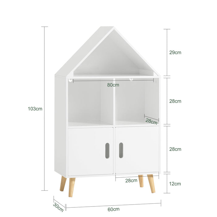 Libreria per bambini Scaffale per giocattoli Mensola portaoggetti Mobili per la camera dei bambini bianco 60x30x103cm KMB58-W SoBuy