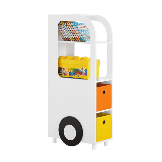 Scaffale Per Giocattoli Libreria Per Bambini Con Scatole Scaffale Portaoggetti Mobili Per Cameretta Dei Bambini Bianco 26x50x110cm KMB67-W