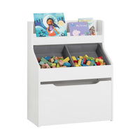 Libreria Per Bambini Scaffale Per Giocattoli Con 2 Scatole In Tessuto Mobili Per Camerette Bianco 63x32x80cm KMB71-W