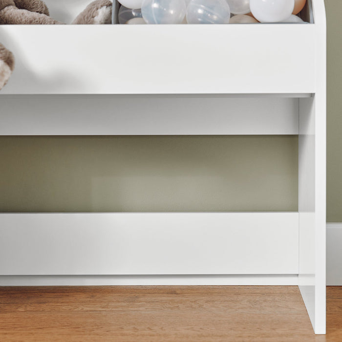 Libreria Per Bambini Scaffale Per Giocattoli Con 2 Scatole In Tessuto Mobili Per Camerette Bianco 63x32x80cm KMB71-W