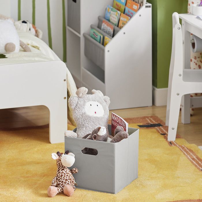 Libreria Per Bambini Scaffale Per Bambini Con Scatole Scaffale Per Giocattoli Mobili Per Camerette Bianco 80x30x61cm KMB76-W SoBuy