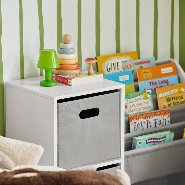 Libreria Per Bambini Scaffale Per Bambini Con Scatole Scaffale Per Giocattoli Mobili Per Camerette Bianco 80x30x61cm KMB76-W SoBuy