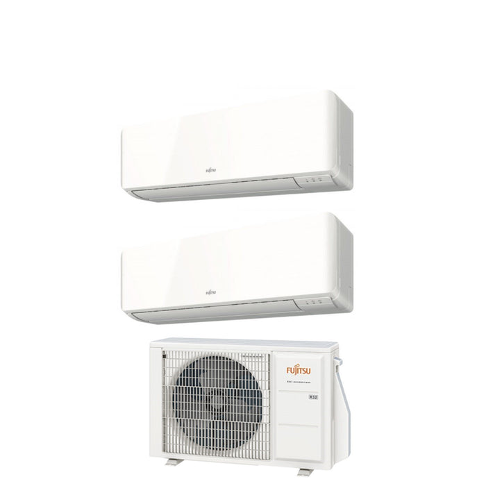 Climatizzatore Condizionatore Fujitsu Dual Split Inverter serie KM 7+9 con AOYG14KBTA2 R-32 Wi-Fi Integrato 7000+9000