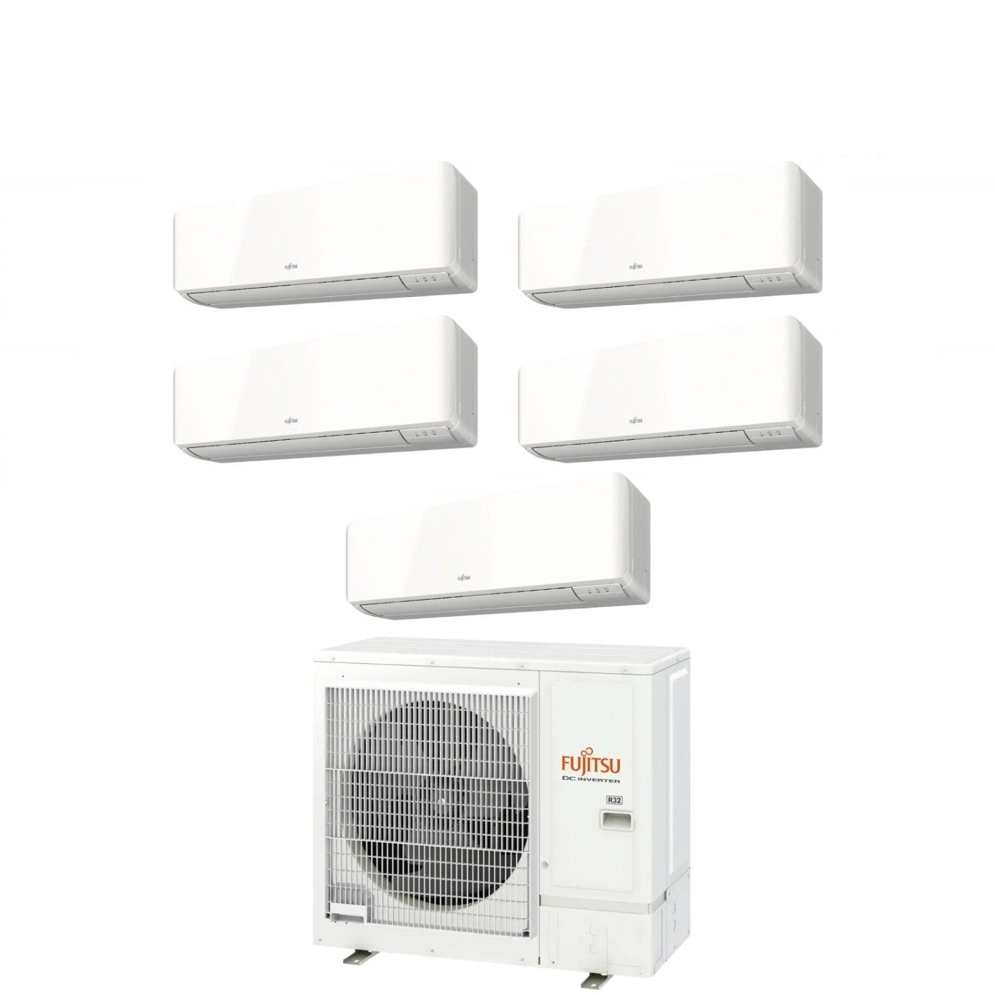 Climatizzatore Condizionatore Fujitsu Penta Split Inverter serie KM 9+9+9+12+12 con AOYG36KBTA5 R-32 Wi-Fi Integrato 9000+9000+9000+12000+12000