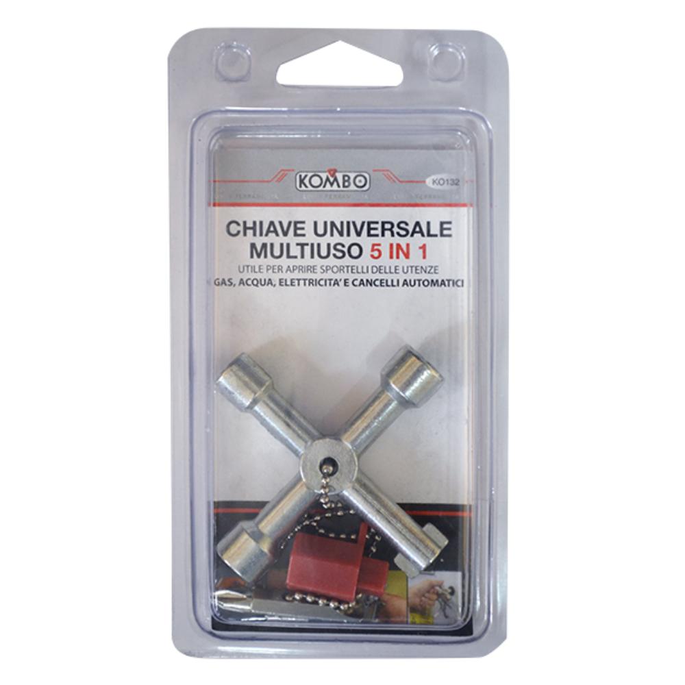 Chiave Universale a Croce Tascabile Ideale per Apertura Cassette/Armadi Elettrici