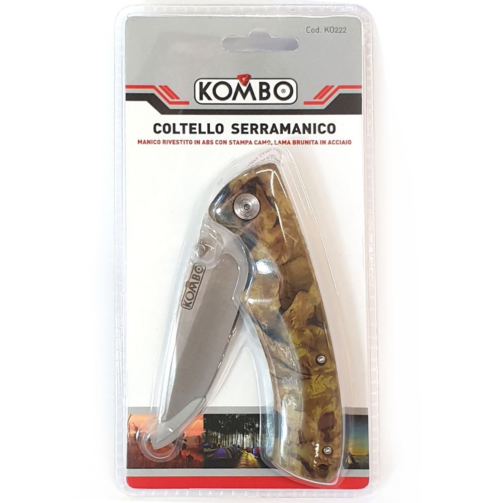 Coltello serramanico manico rivestito in ABS con stampa CAMO