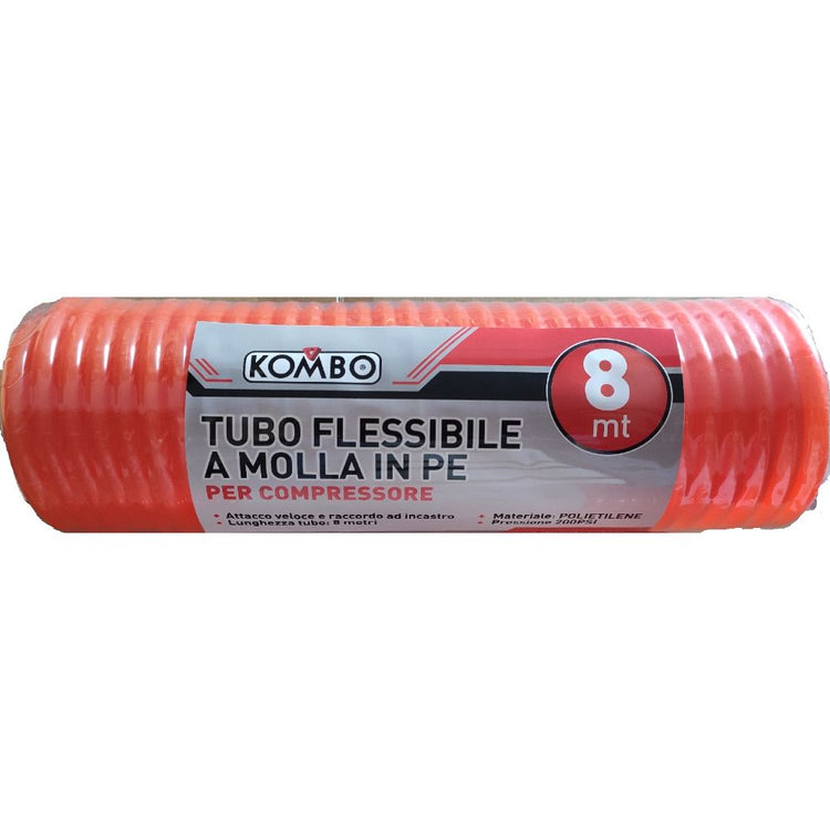 TUBO FLESSIBILE ARIA COMPRESSA IN PE, RACCORDATO M/F EUROPEO LUNGHEZZA 8