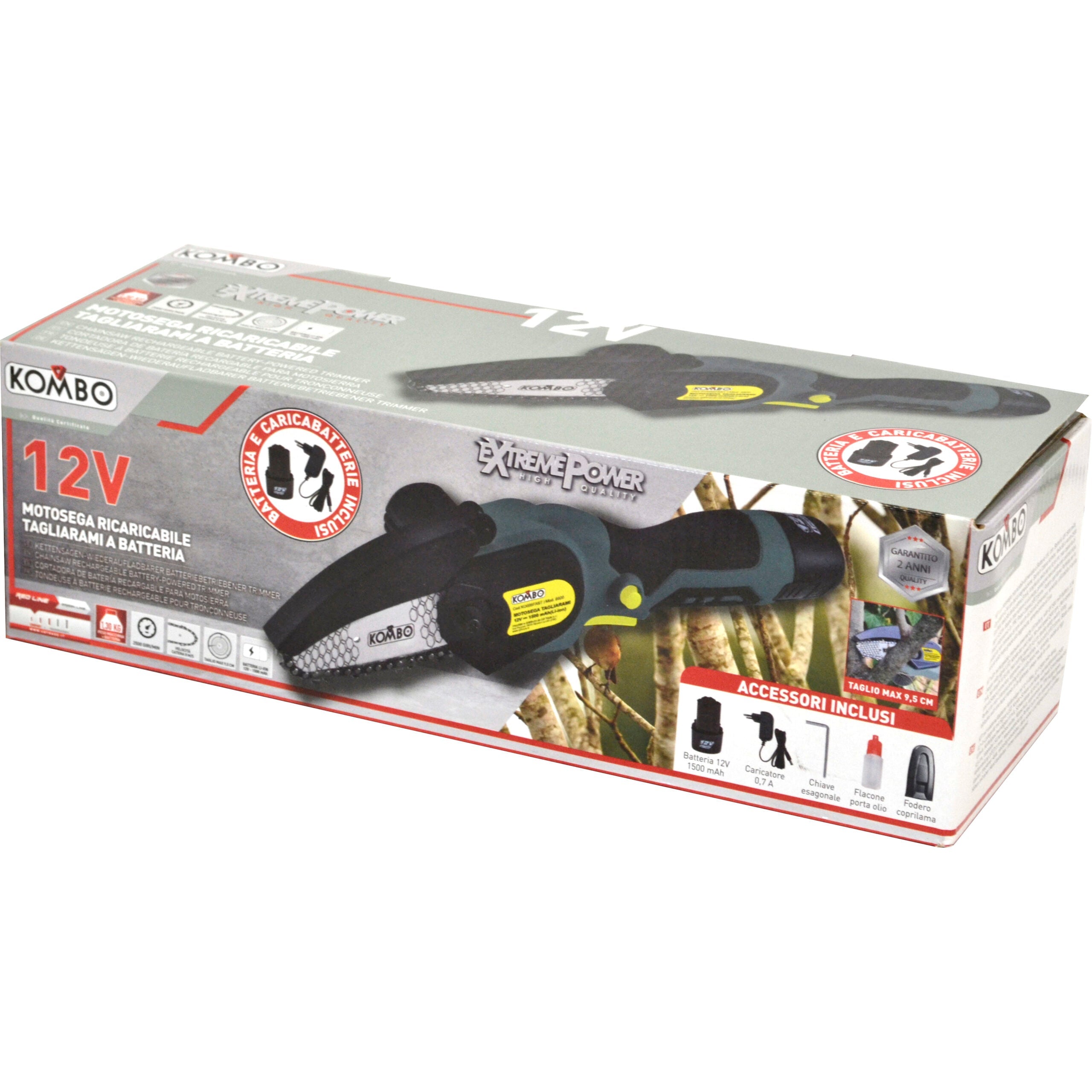 Motosega Ricaricabile Tagliarami a Batteria 12V