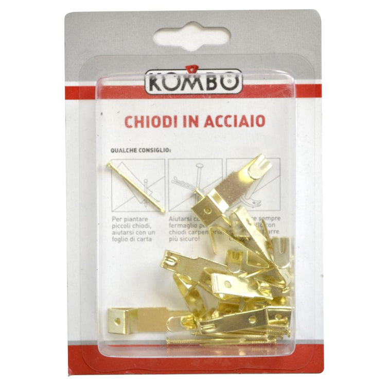 SET DI 10 GANCI ASSORTITI CON CHIODO. 5 PZ GANCIO 7 X