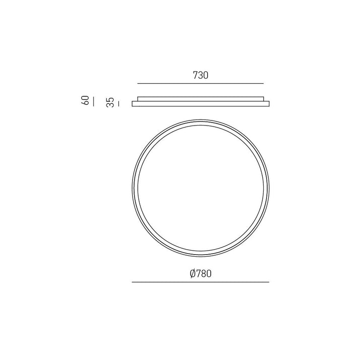 Plafoniera Moderna Krizia Alluminio Satinato Bianco 1 Modulo Led 60 W 3000 K